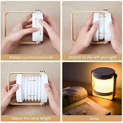 Wood Handle Foldable Night Lights Reading Lamp Portable Lantern Lamp