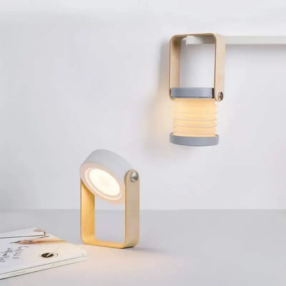 Wood Handle Foldable Night Lights Reading Lamp Portable Lantern Lamp