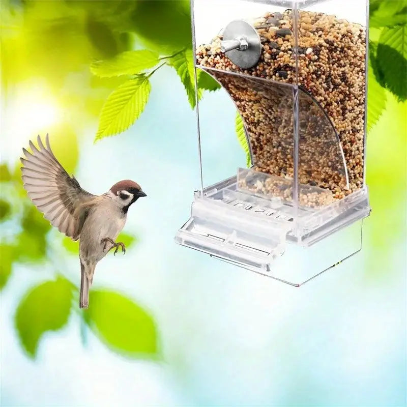 Automatic No-Spill Transparent Bird Feeder