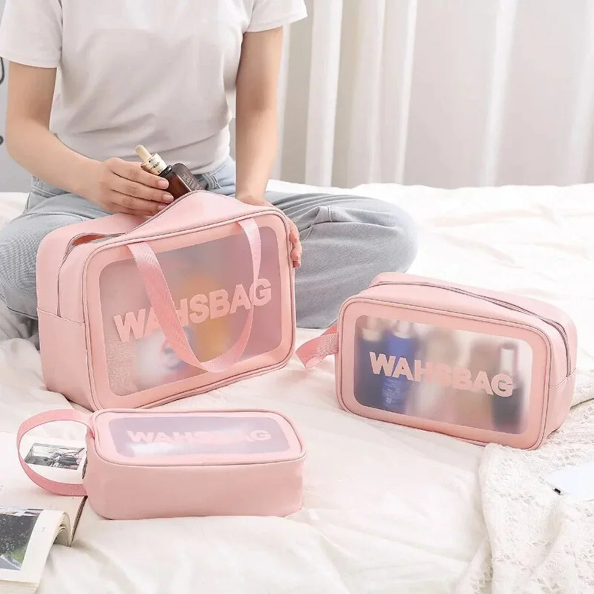 3-Piece Waterproof Travel Cosmetic Organiser