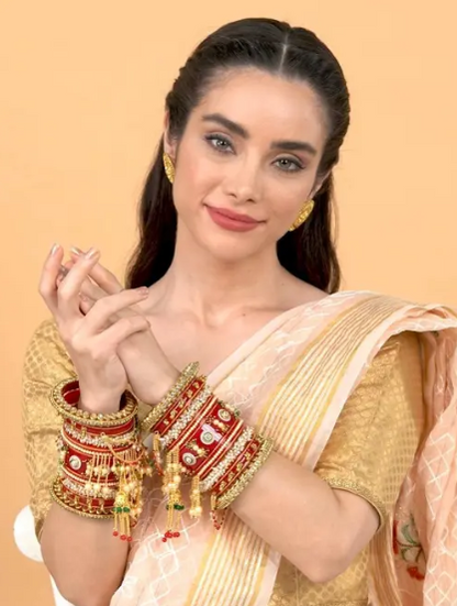 Traditional Red Dulhan Bangles Set