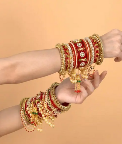 Traditional Red Dulhan Bangles Set