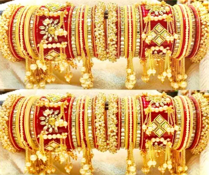 Traditional Red Dulhan Bangles Set