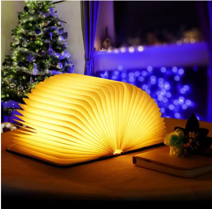 LED Foldable Wooden Book Lamp