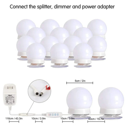 Hollywood Led Vanity Mirror Lights - 14 LED Bulbs