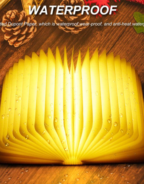 LED Foldable Wooden Book Lamp